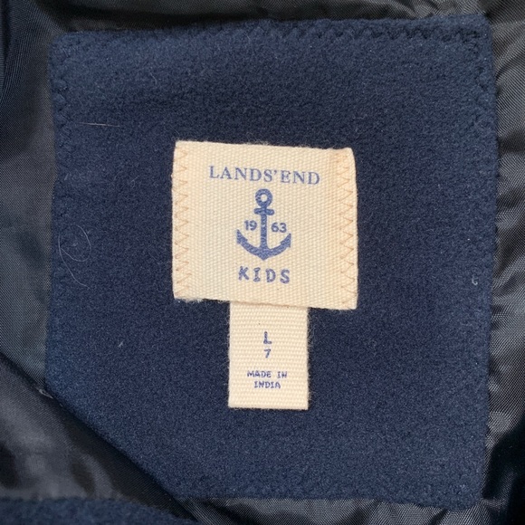 Lands’ End Navy Fleece Coat sz 7, like new - Picture 2 of 3